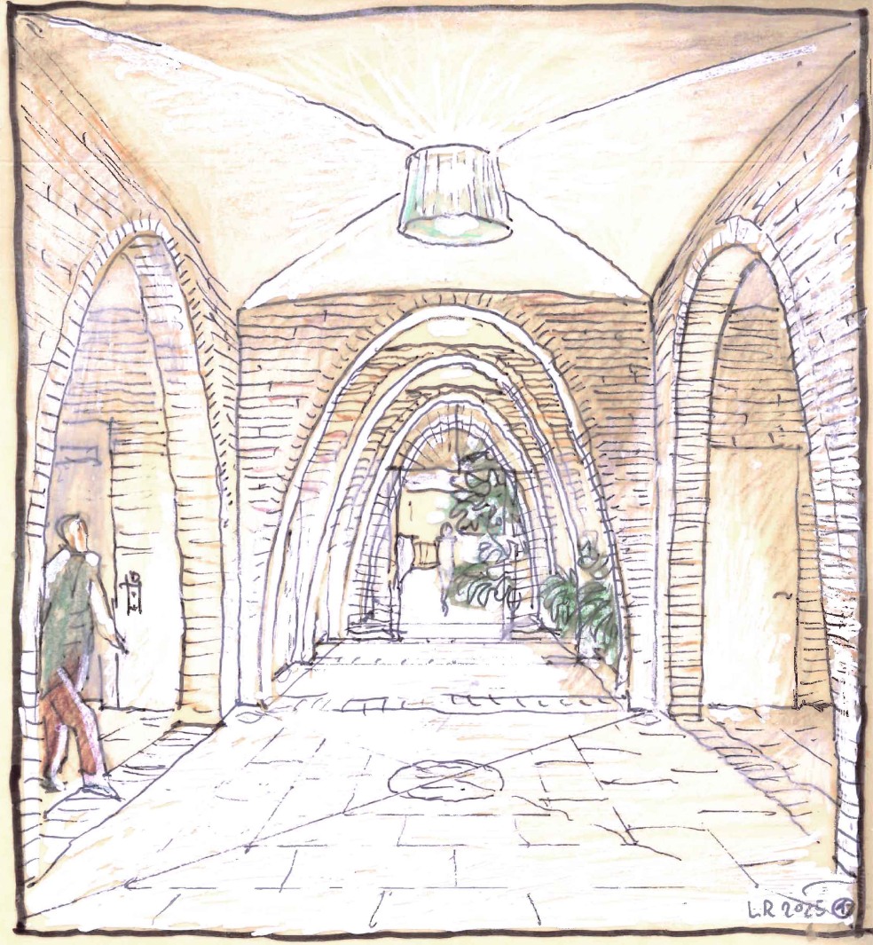 Lobby concept sketch for Advent Property's Double Bay development by Luigi Rosselli Architects